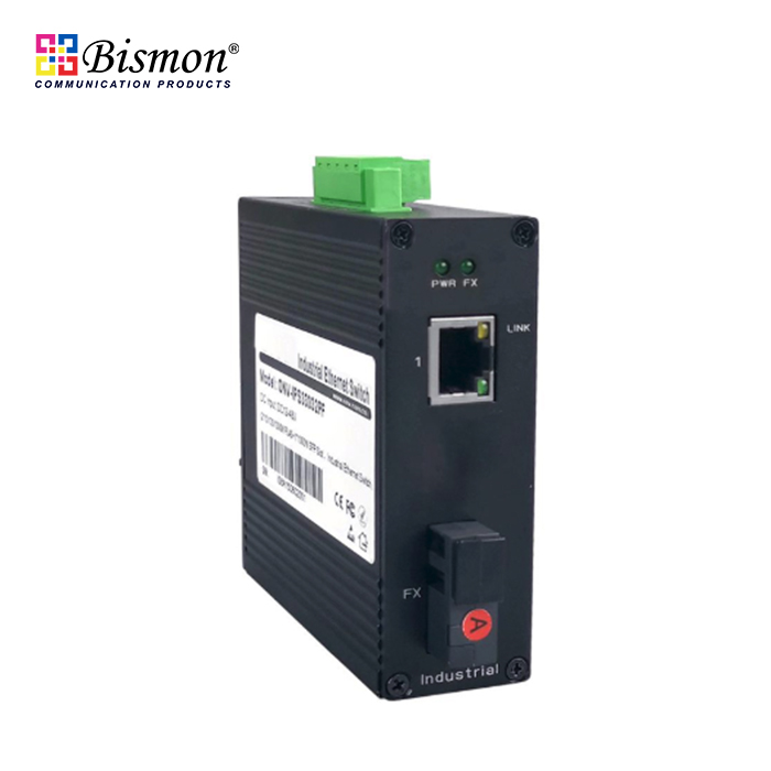 1*10/100/1000 RJ45+1*SC-Single fiber SM 20km Industrial Switch (B)